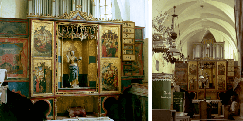 Der Altar in der Kirchenburg in Meerburg / Beia in Siebenbuergen