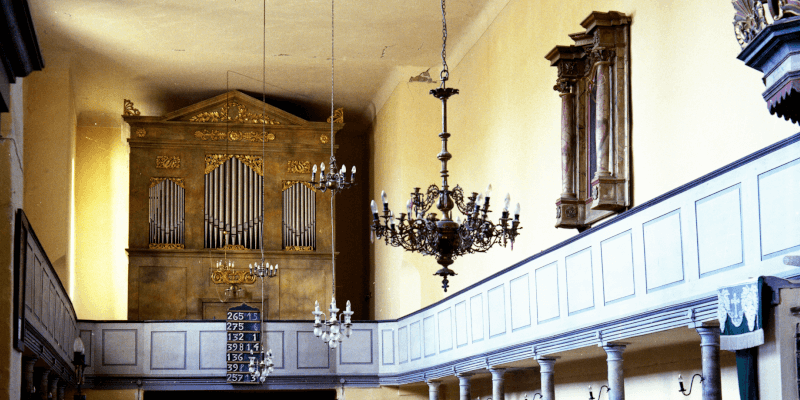 Organ of the fortified church of Ungra in Transylvania