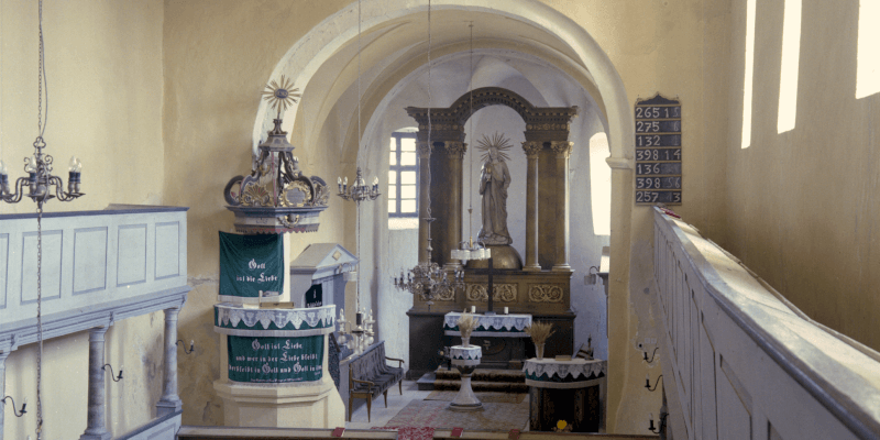 Der Altar der Kirchenburg in Galt/Ungra in Siebenbürgen