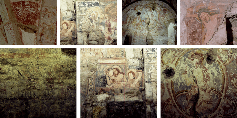 Wall paintings on the fortified church in Homorod / Hamruden in Transylvania