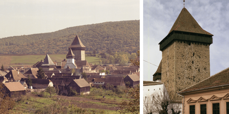 Turnul bisericii fortificate din Homorod in Transilvania