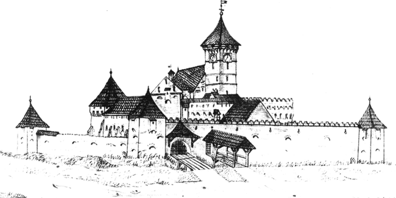 The enclosure wall of the fortified church of Halchiu in Transylvania
