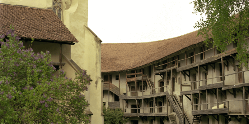 The chambers of the fortified church in Prejmer in Transylvania