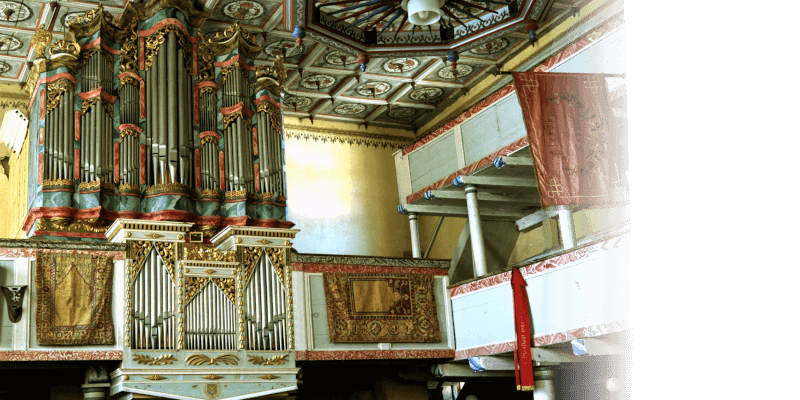 The organ of the fortified church in Codlea in Transylvania