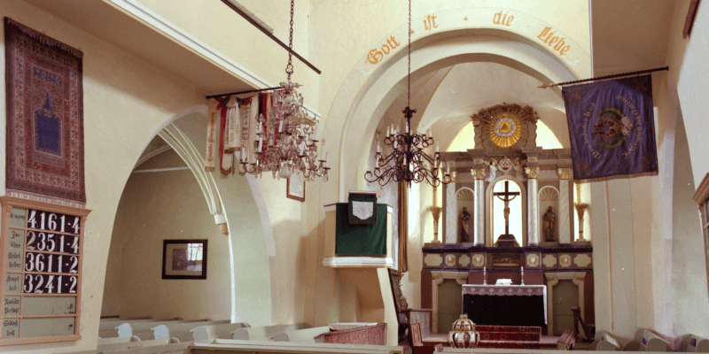 The altar from the evangelical church in Rasnov in Transylvania