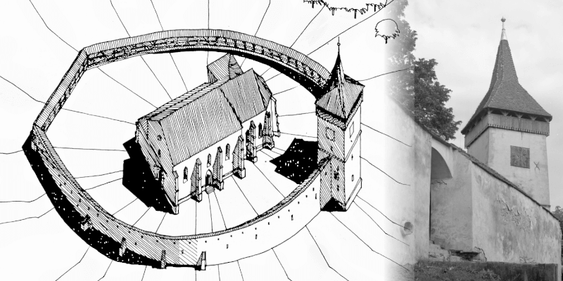 Die Ringmauer der Kirchenburg in Lechnita/Lechnitz in Siebenbürgen