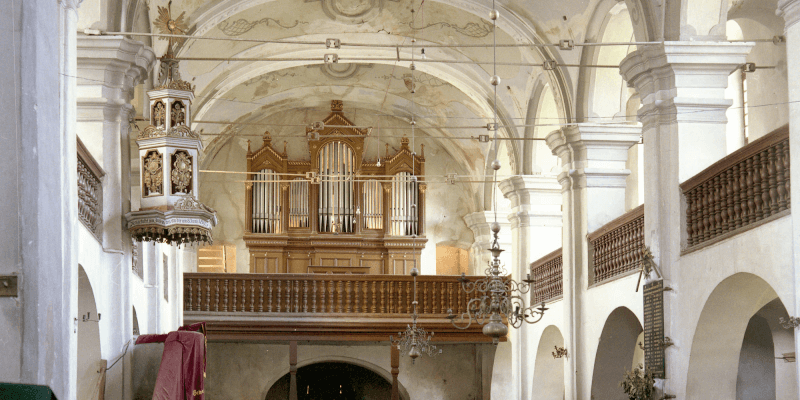 The Organ in the fortified church in Botos in Transylvania