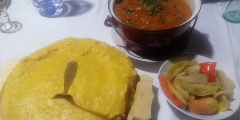 Cauldron with polenta in Mesentea